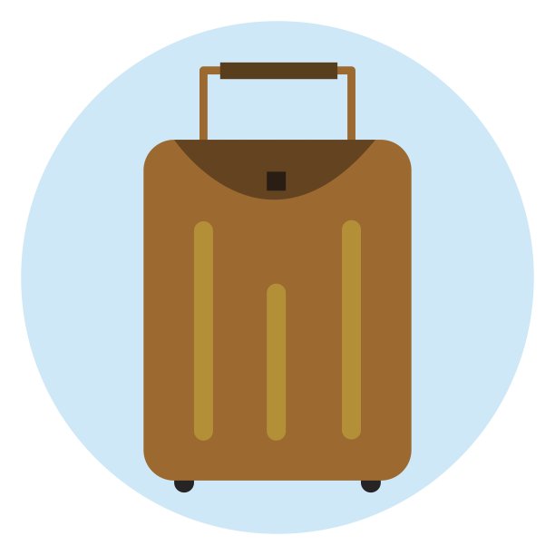 矢量图形，蓝色背景的旅行箱。图片下载