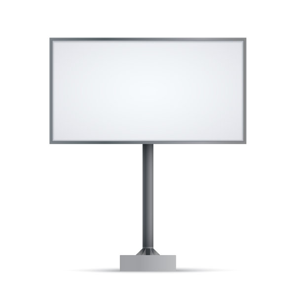 空白大广告牌模型孤立在白色图片下载