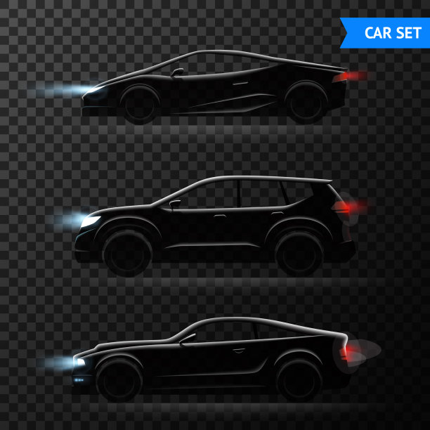现实汽车黑暗透明的图标设置图片下载