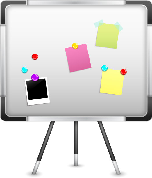 带有告示和磁铁的公告牌图片下载