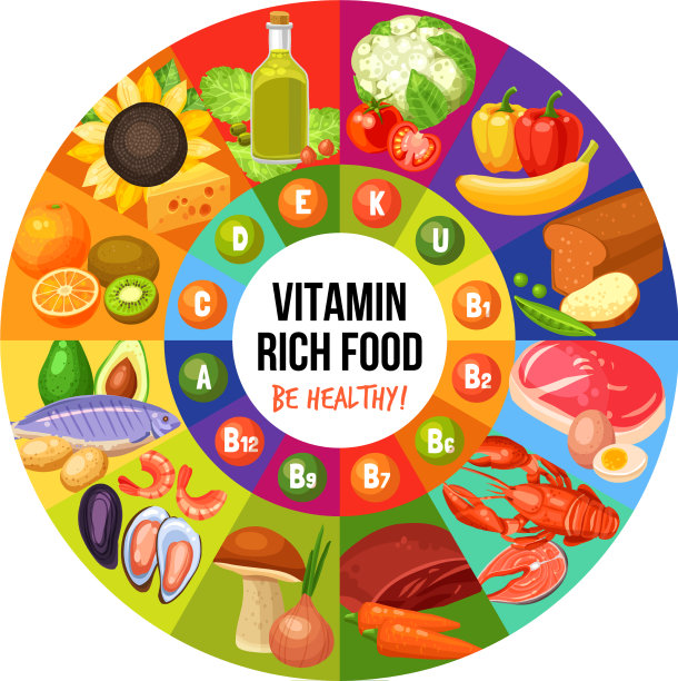 维生素丰富的食物信息图表图片下载