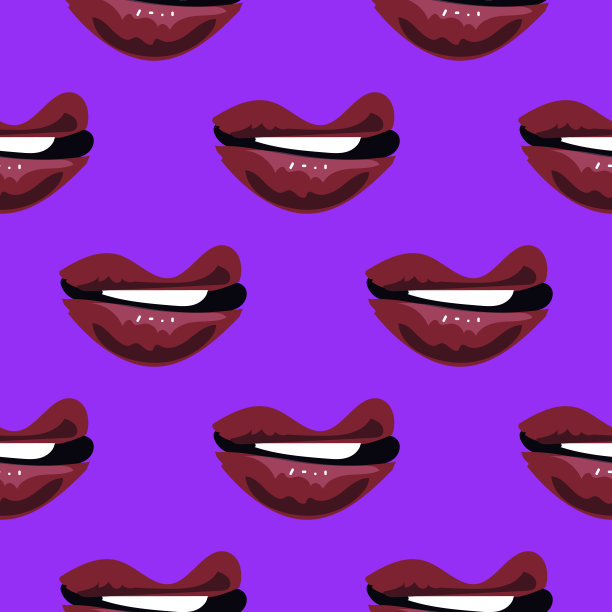 女性的红唇收藏。女人的嘴唇的集合表达了性感女人的嘴唇矢量插图。微笑,吻。美学理念，波普艺术，时尚背景。图片下载