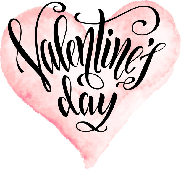 在情人节用水彩手绘的字母图片下载