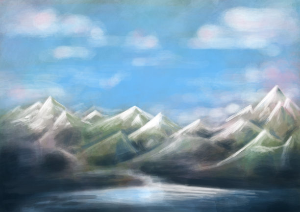 神话般的幻想景观数字插图图片下载