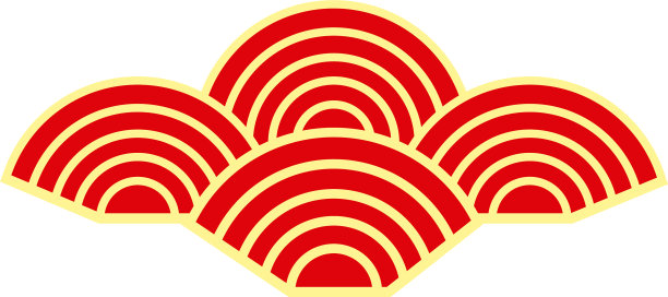 中国红色和黄色的云设计图片下载