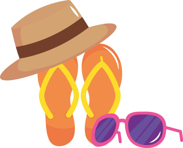 度假概念拖鞋与太阳镜和图片下载