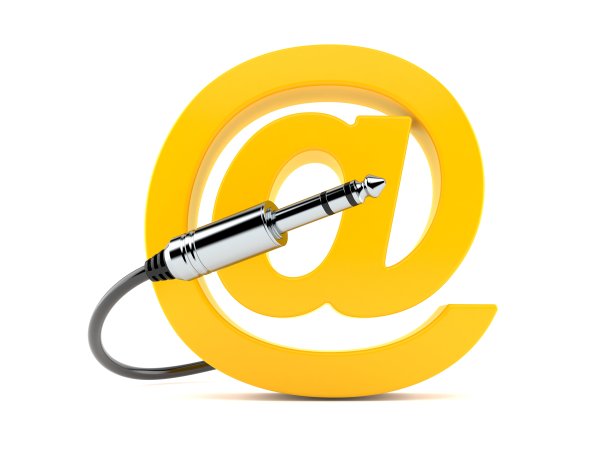 电子邮件符号与音频电缆图片下载