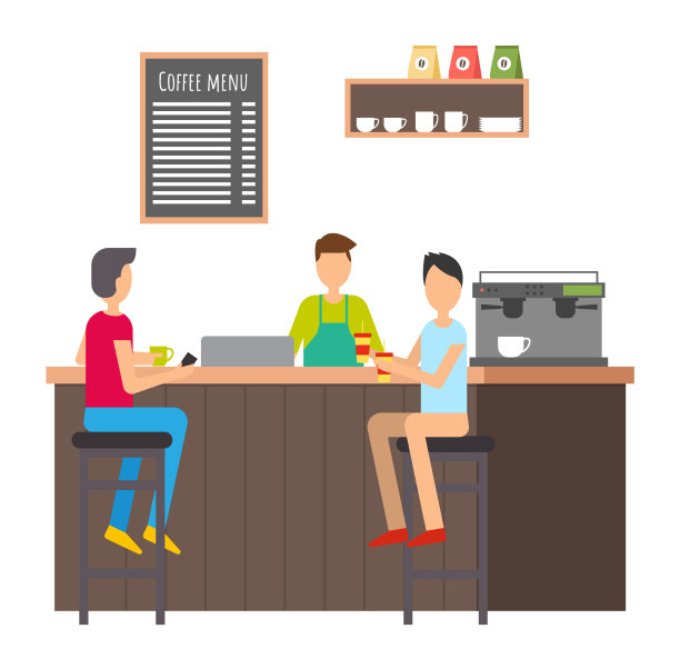 人们在自助餐厅喝咖啡放松图片下载