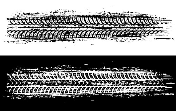 越野轮胎印，垃圾斑点，矢量轮胎痕迹图片下载