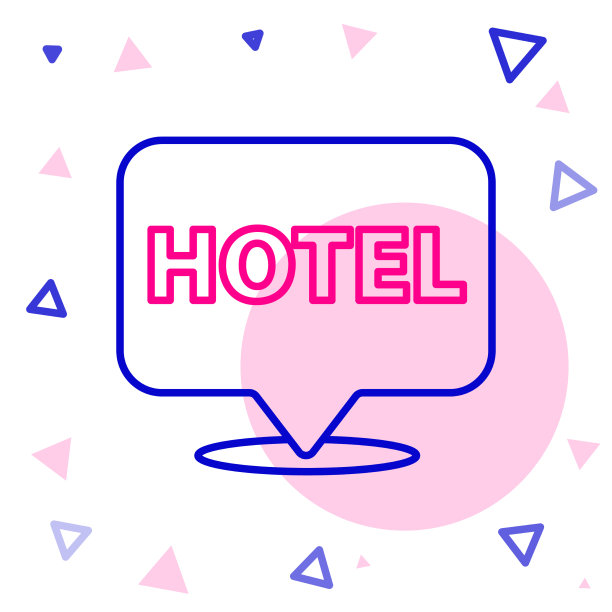 线路位置酒店图标孤立在白色上图片下载