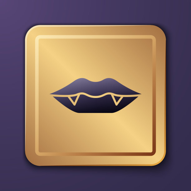 紫色吸血鬼的牙齿图标孤立在紫色图片下载