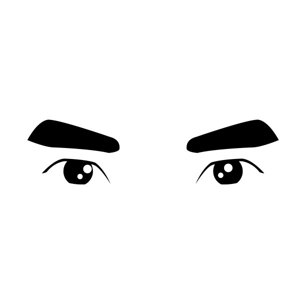 一组卡通眼睛的男性和女性角色。矢量图图片下载