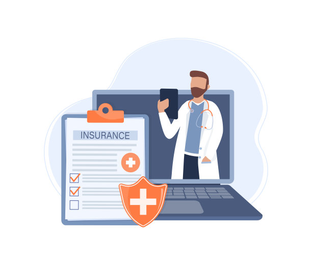 平面插图与在线医生。医生咨询。矢量插图平面设计。视频聊天。图片下载