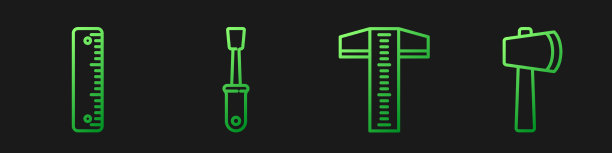 定线丁字尺，螺丝刀和图片下载