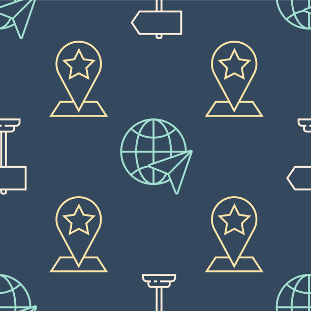 用星号设置直线道路交通标志地图指针图片下载