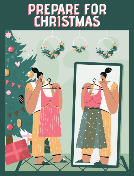 矢量海报的准备圣诞节的概念图片下载