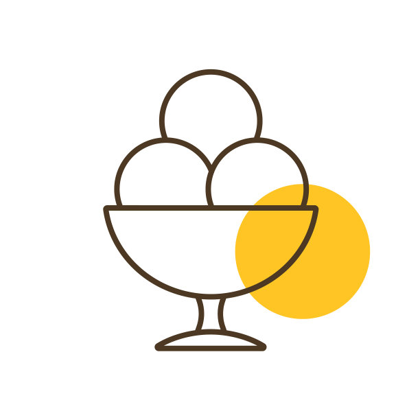 冰淇淋球在碗图标快餐标志图片下载