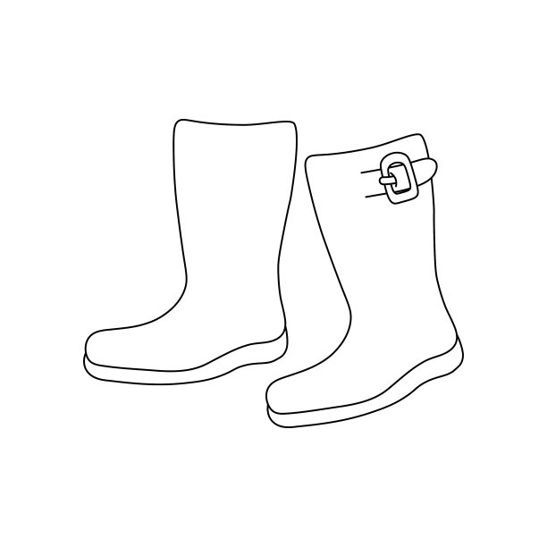 Gamboots概述简单的极简主义平面设计矢量插图孤立在白色背景图片下载