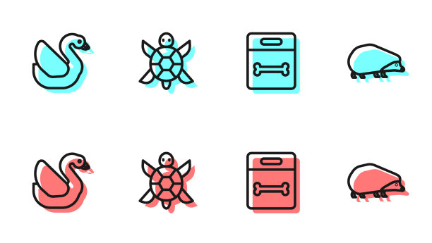 设线狗骨天鹅鸟乌龟和刺猬图片下载