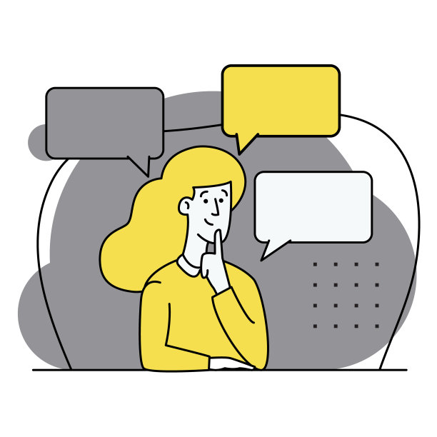 选择的现代隐喻。对决定的怀疑。女人思考不同的观点。在相反的立场中做出选择。对话演讲泡沫。说明平面风格图片下载