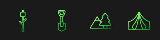 设置线山与树棉花糖棒图片下载