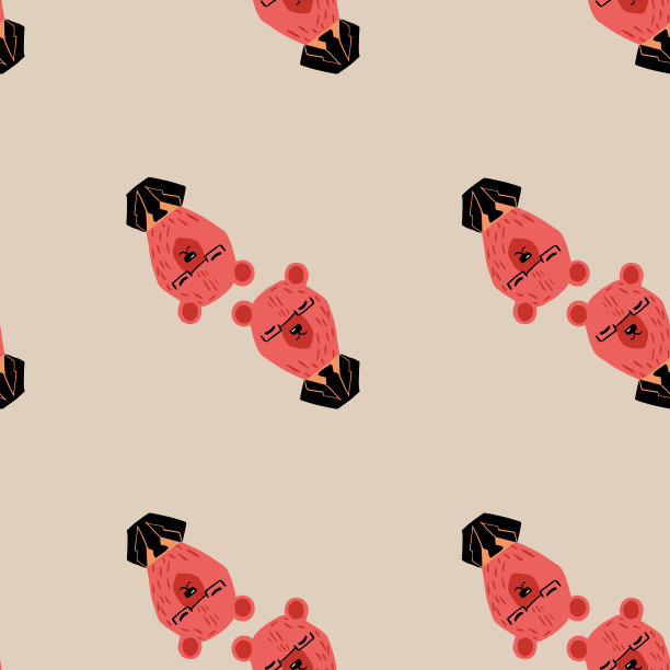 极简风格无缝图案与搞笑图片下载