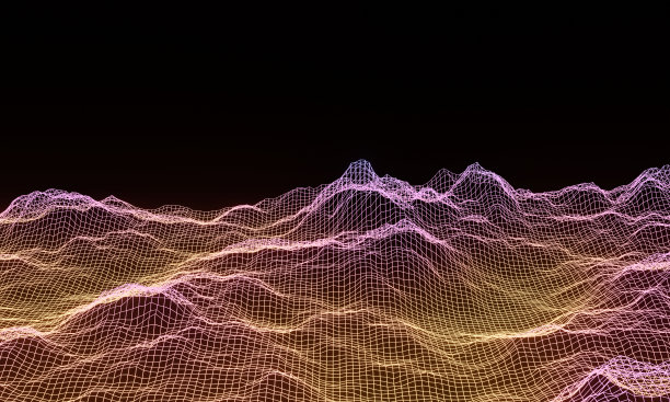 三维地形梯度山体网格图片下载