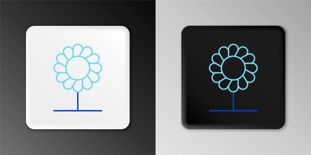 线花图标孤立在灰色背景。色彩斑斓的轮廓的概念。向量图片下载