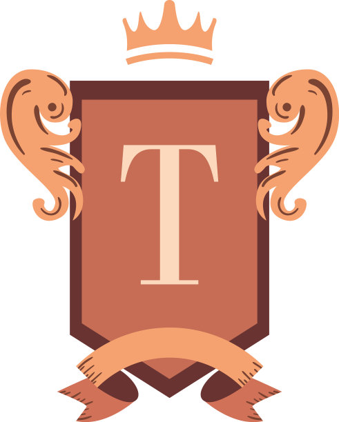 复古缎带和皇冠上的盾设计图片下载