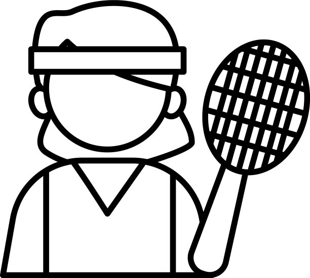 网球运动员职业工作者头像线条风格图片下载