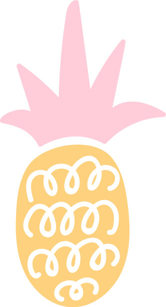 可爱的创意粉色涂鸦菠萝斯堪的纳维亚图片下载