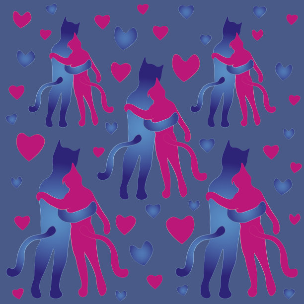 猫在爱拥抱情人节的背景图片下载