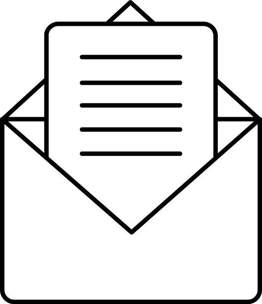 信封和卡片图标线条风格图片下载