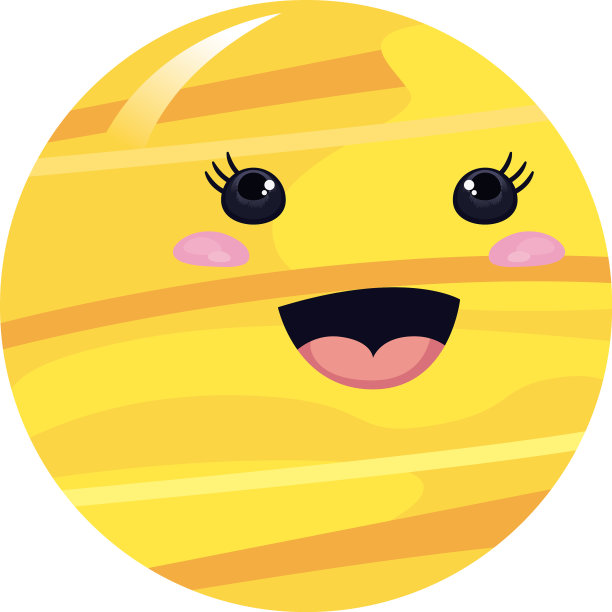 黄色可爱的星球设计图片下载