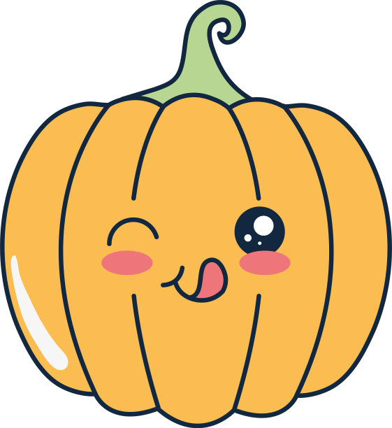 卡哇伊南瓜图标扁平化风格图片下载