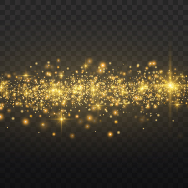 黄色的尘埃粒子，金色的火花，灯光，星星图片下载