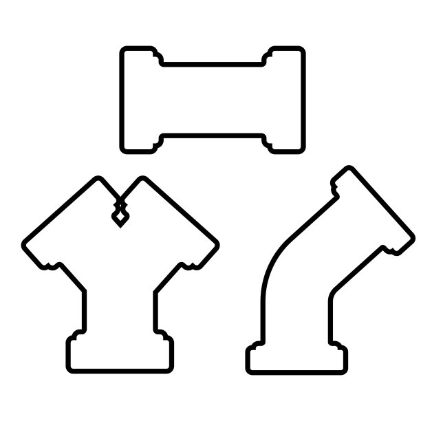 管道和管道配件设置矢量图像图片下载