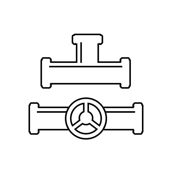 管道和管道配件设置矢量图像图片下载