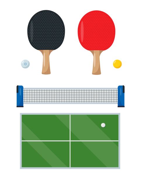 乒乓球或乒乓球器材。图片下载