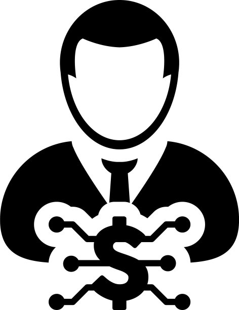 美元图标数字货币符号与男性图片下载