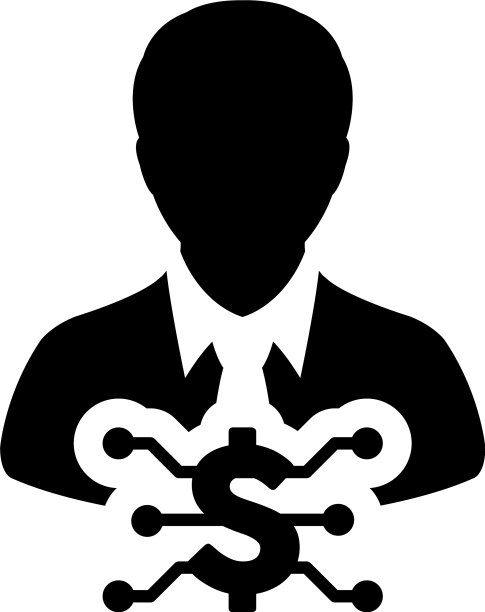 美元图标数字货币符号与男性图片下载