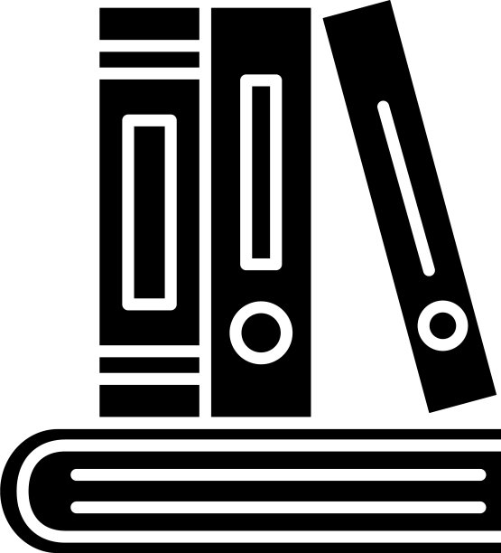 四本闭卷剪影风格符号图片下载