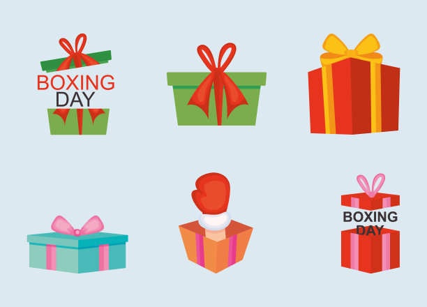 节礼日和礼盒图标设置缤纷图片下载