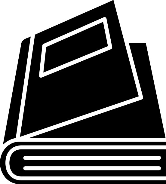 打开书与标签剪影风格图标图片下载