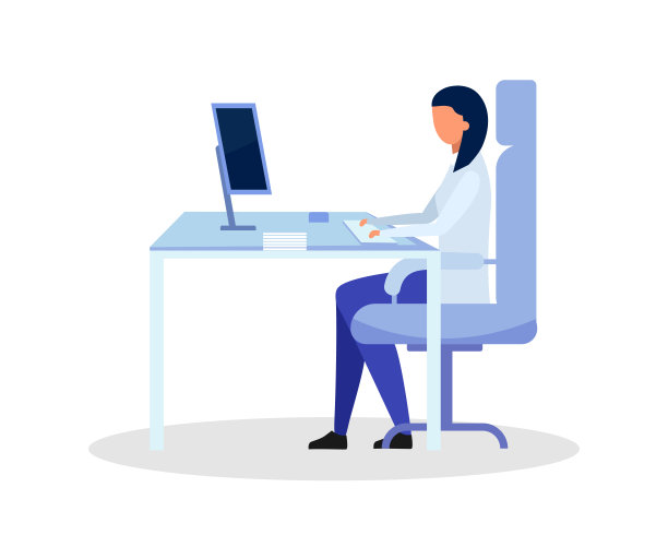 医生办公室平面颜色向量无面字符图片下载