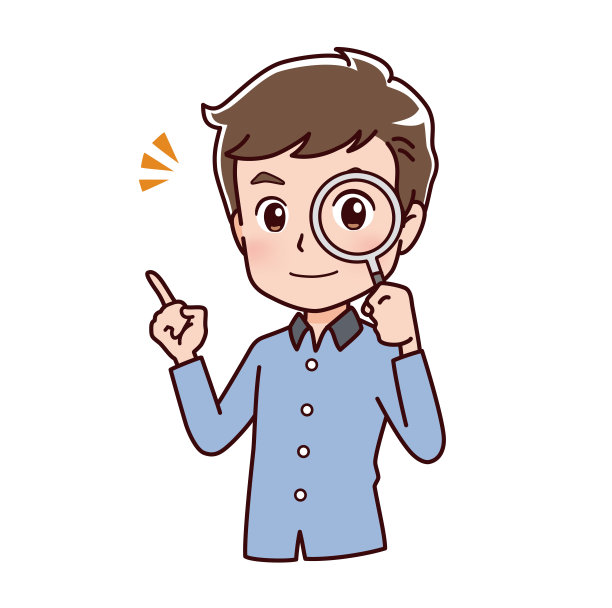 一个人用放大镜检查的剪辑艺术图片下载