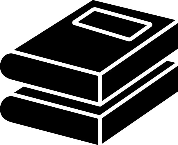 两本书剪影风格的图标设计图片下载