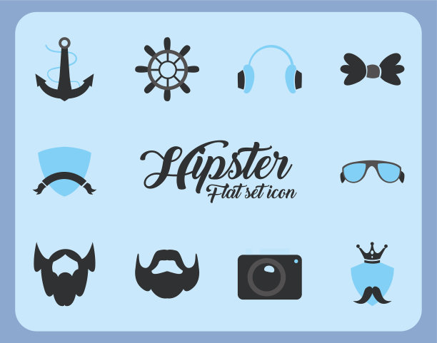 时髦的图标集合设计图片下载