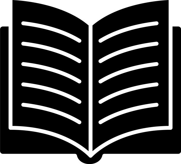 开卷剪影风格图标设计图片下载