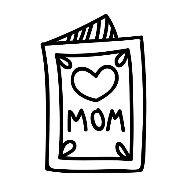 母亲节贺卡手绘图标设计标志图片下载